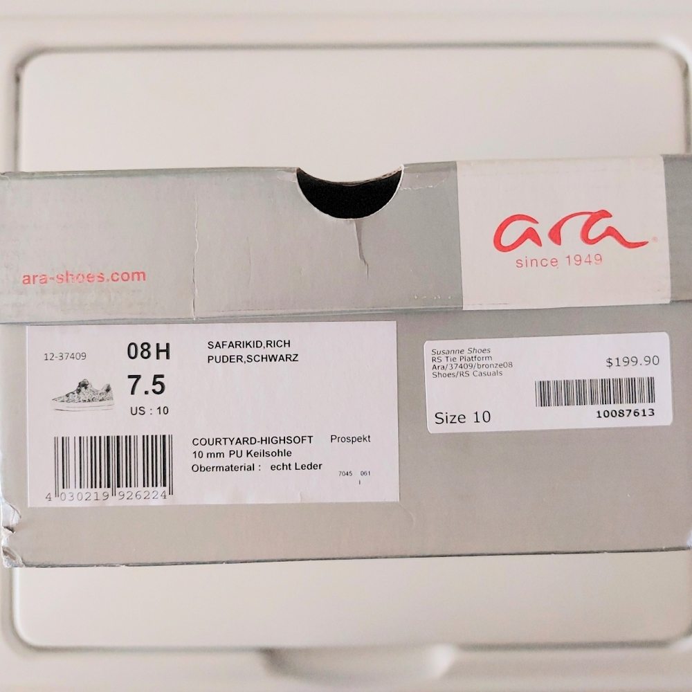 Ara Courtyard High-Soft arch-support premium leather sneakers US10 =EU41 =UK7.5 - Picture 7 of 9